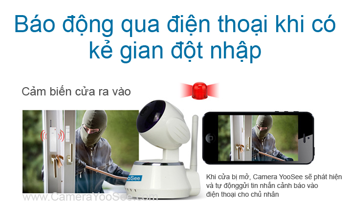 camera không dây yoosee, camera khong day yoosee, camera báo động qua điện thoại khi có trộm, camera bao dong qua diên thoai khi co trom