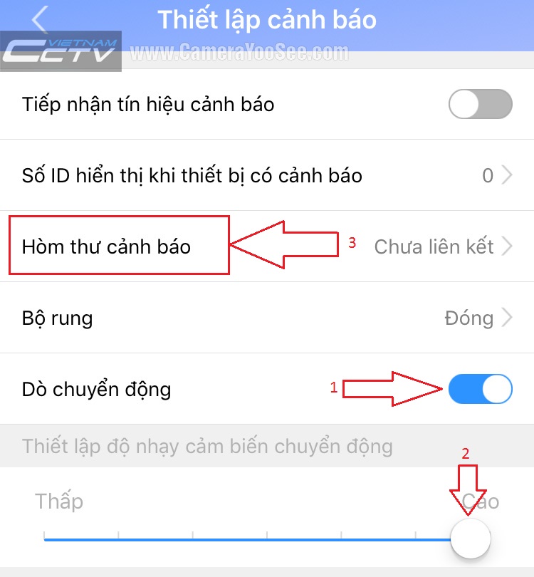 Hướng dẫn cài đặt email báo động trên camera YooSee